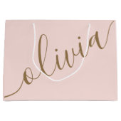 Roze Goud Minimalistische Moderne Monogram Elegant Groot Cadeauzakje (Voorkant)