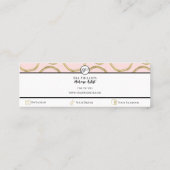 Roze & Goud Moderne Glam Elegante Cirkels Mini Visitekaartje (Achterkant)