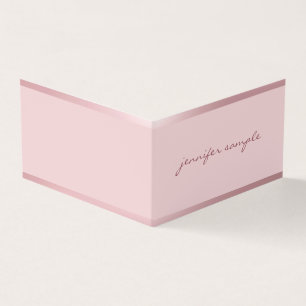 Roze Goud Moderne Handgeschreven Script Naam Elega Visitekaartjes
