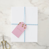 Roze & Goud Moderne Strijklichten Chique Party Fav Cadeaulabel (Met Touw)