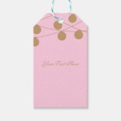 Roze & Goud Moderne Strijklichten Chique Party Fav Cadeaulabel (Voorkant)