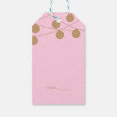 Roze & Goud Moderne Strijklichten Chique Party Fav Cadeaulabel (Achterkant)