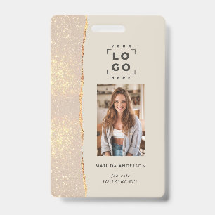 Roze goud natuurlijke roze moderne meisjesachtige  badge