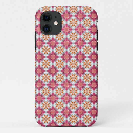 Roze + goud op White Pattern iPhone 5 Hoesje (Achterkant)