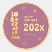 Roze Goud Oudejaarsavond Ronde Sticker (Voorkant)