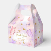 Roze Goud Paarse Vlinder Baby shower Bedankdoosjes (Achterkant)