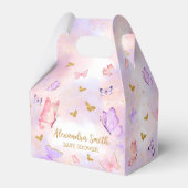Roze Goud Paarse Vlinder Baby shower Bedankdoosjes (Voorkant Zijde)