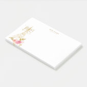 Roze Goud Parisiaanse Chic Monogram Post-it® Notes (Schuin)
