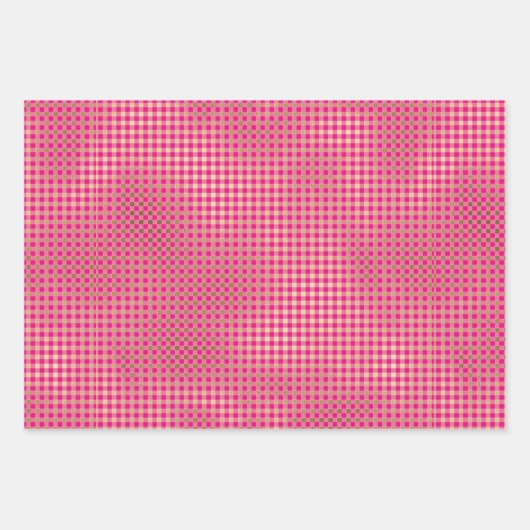 Roze Goud Plaid Modern Feestelijk Inpakpapier Vel (Voorkant)
