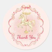 Roze & Goud Pony -Dank u Stickers (Voorkant)