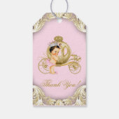 Roze Goud Prinses Carriage Baby shower Cadeaulabel (Achterkant)