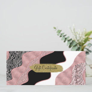 Roze Goud Roze Abstract Golf Modern Glam Stijlvol Kaart