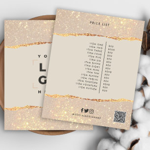 Roze goud roze elegante moderne meisjesachtige pri flyer