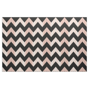 Roze Goud Roze en Zwarte Chevron Stof