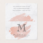 Roze Goud Roze Geborsteld | Marmer | Klassiek Mono Visitekaartjes (Buitenkant ongevouwen)