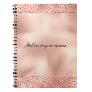 Roze Goud Roze Glam Glitter Stippen Notitieboek
