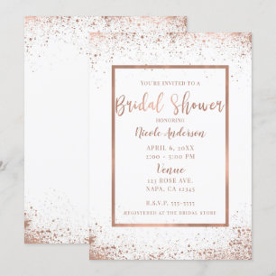 Roze Goud Roze Glam Moderne Chic Bruiloft Feest Kaart