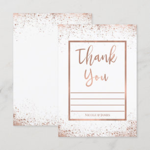 Roze Goud Roze Glam Moderne Chic Trouw Bedankt Kaart