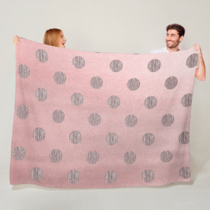 Roze Goud Roze Glans Glam Stippen Modern Chic Fleece Deken