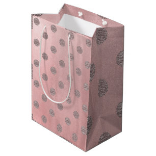Roze Goud Roze Glans Glamour Stippen Moderne Chic Medium Cadeauzakje