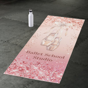 Roze goud roze glinsterend ballet dans school stud yogamat