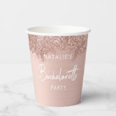 Roze Goud Roze Glitter Bachelorette Feest Eenvoudi Papieren Bekers (Achterkant)
