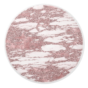 Roze Goud Roze Glitters Glanzende Marmer Glam Stij Keramische Knop