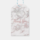 Roze Goud Roze Marmer Modern Chique Trendy Feest Cadeaulabel (Achterkant)