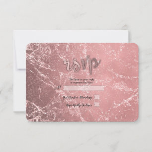Roze Goud Roze Moderne Glam Marmer RSVP Antwoord