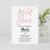 Roze Goud Roze Moderne Script Bruidsdouche Kaart (Staand voorkant)