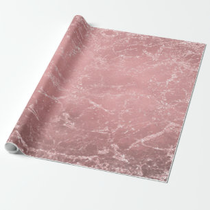 Roze Goud Roze Moderne Trendy Glamour Marmer Chic Cadeaupapier