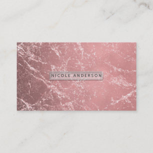 Roze Goud Roze Moderne Trendy Glamour Marmer Chic Visitekaartje