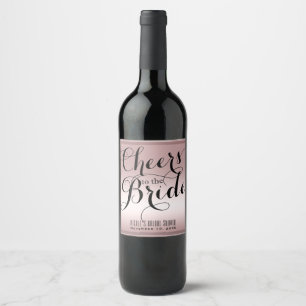 Roze Goud Roze PROOST OP DE BRUID Huwelijks Wijn Etiket