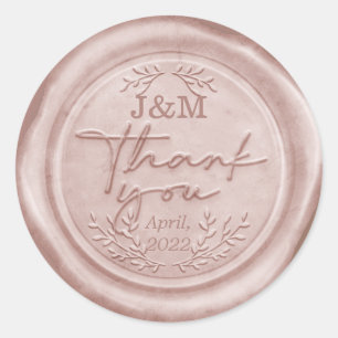 Roze Goud Roze Rubber Was thank you Ronde Sticker