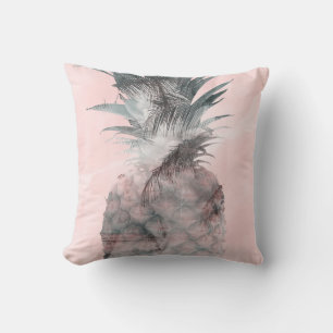 Roze Goud Roze Tropische Zomer Ananas Glam Kussen