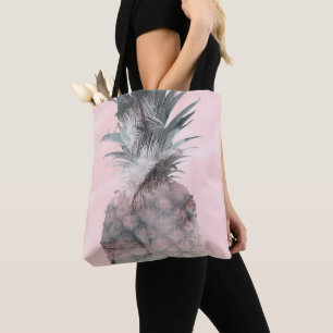 Roze Goud Roze Tropische Zomer Ananas Glamour Draagtas