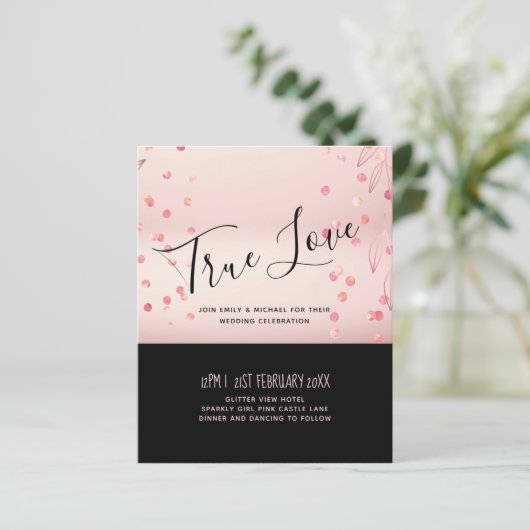 Roze Goud Roze Zwart Glitter Folie Uiterlijk BRUIL (Staand voorkant)