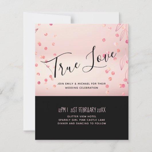 Roze Goud Roze Zwart Glitter Folie Uiterlijk BRUIL (Voorkant)