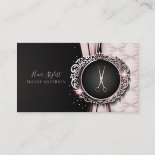 Roze Goud Roze & Zwarte Luxe Haarstylist Visitekaartje