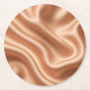 Roze Goud Satijn Zijde Abstract Luxe Patroon Ronde Kartonnen Onderzetter