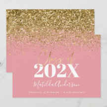 roze goud schrift modern elegante afstuderen 