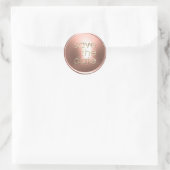 Roze goud sparen de Datum Envelopzegel Ronde Sticker (Tas)