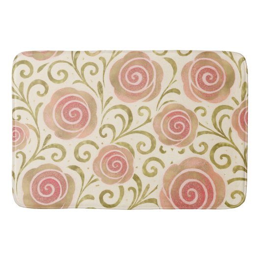 Roze & Goud Sprookje Verhalenboek Prinses Rozen Badmat (Voorkant)