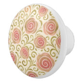 Roze & Goud Sprookje Verhalenboek Prinses Rozen Keramische Knop (Rechts)