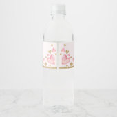 Roze Goud Valentijns Baby shower Verjaardagsfeest Waterfles Etiket (Achterkant)