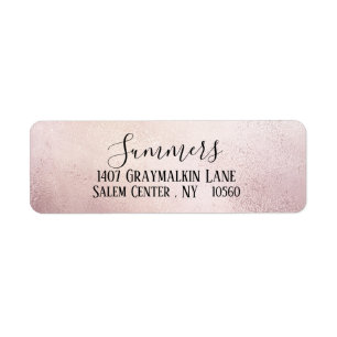 Roze goud Vintage Vervagde Script Adres Etiket