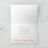 Roze Goud Waterverf Bloem Bedankkaart (Binnen)