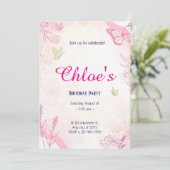 Roze Goud Waterverf Kaart (Staand voorkant)