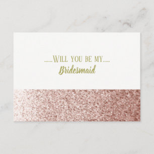 Roze Goud Wil Je Mijn Bruidsmeisje Zijn Kaart
