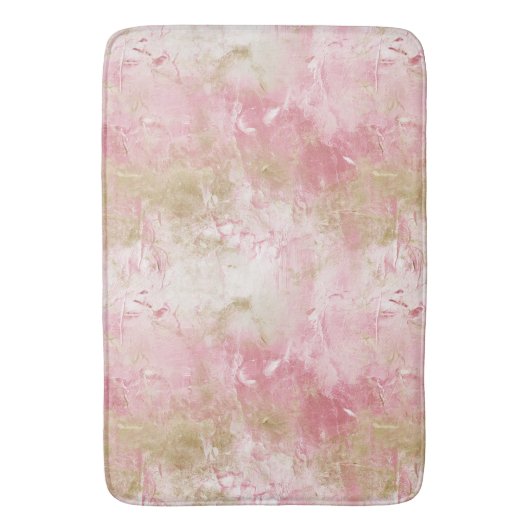 Roze Goud Wit Abstract Badmat (Voorkant Verticaal)